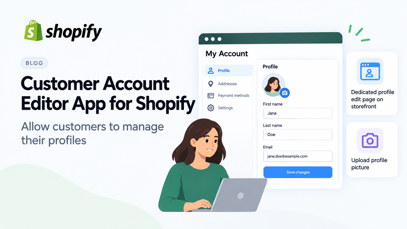 Customer Account Editor app for Shopify: allow customers to manage their Profiles